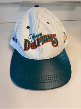 Vintage 1990s Miami Dolphins NFL Branded Leather Snapback